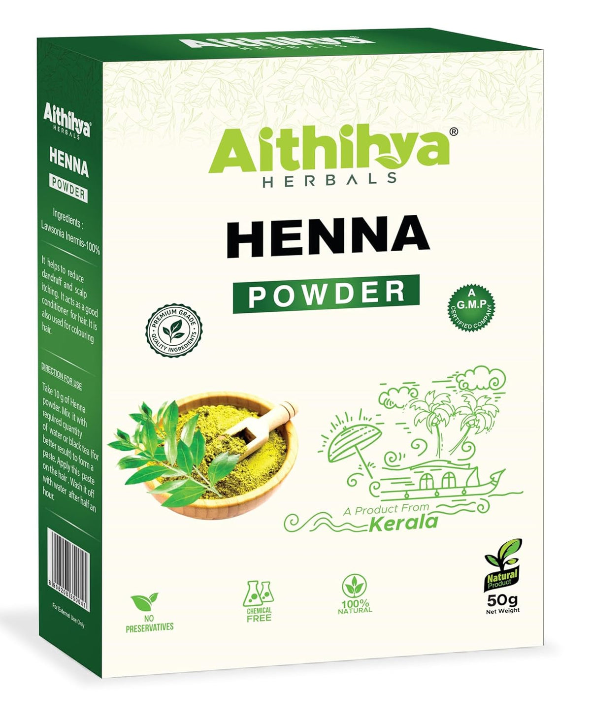 Herbals 100% Pure Natural Henna Powder for Hair – Herbal Henna Leaf Powder for Hair Conditioning, Shine & Natural Hair Color – 50 g