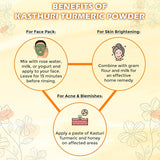 'Aithihya Herbals 100% Pure & Natural Kasturi Turmeric Powder | Chemical-Free Wild Turmeric for Glowing Skin & Face Care | Herbal Face Pack & Beauty Remedy | 50g