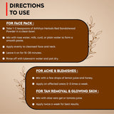 'Aithihya Herbals Red Sandalwood Facepack Powder 100g | 100% Pure Lal Chandan Ayurvedic Face Pack for Glowing Skin, Acne & Pimple Care, Blemish Fading, Tan Removal & Even Skin Tone | No Chemicals Added
