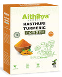 'Aithihya Herbals 100% Pure & Natural Kasturi Turmeric Powder | Chemical-Free Wild Turmeric for Glowing Skin & Face Care | Herbal Face Pack & Beauty Remedy | 50g