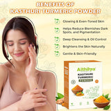 'Aithihya Herbals 100% Pure & Natural Kasturi Turmeric Powder | Chemical-Free Wild Turmeric for Glowing Skin & Face Care | Herbal Face Pack & Beauty Remedy | 50g