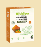 'Aithihya Herbals 100% Pure & Natural Kasturi Turmeric Powder | Chemical-Free Wild Turmeric for Glowing Skin & Face Care | Herbal Face Pack & Beauty Remedy | 50g